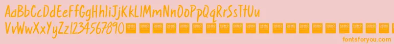 SweetNothingsDemo-Schriftart – Orangefarbene Schriften auf rosa Hintergrund