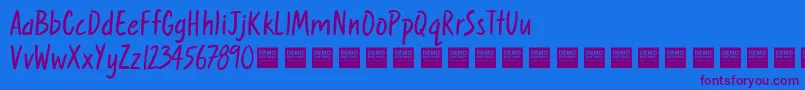 SweetNothingsDemo Font – Purple Fonts on Blue Background