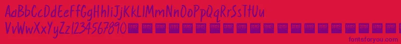 SweetNothingsDemo Font – Purple Fonts on Red Background