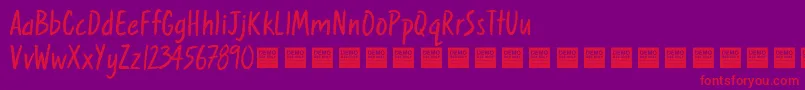 SweetNothingsDemo Font – Red Fonts on Purple Background