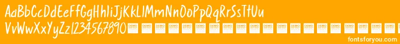フォントSweetNothingsDemo – オレンジの背景に白い文字