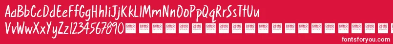 SweetNothingsDemo Font – White Fonts on Red Background