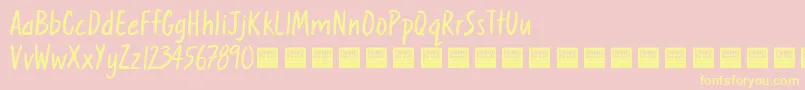 フォントSweetNothingsDemo – 黄色のフォント、ピンクの背景