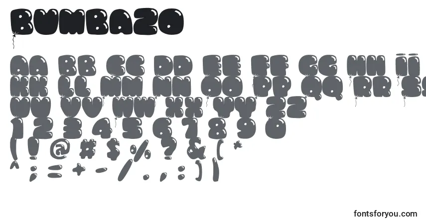 Schriftart Bumbazo – Alphabet, Zahlen, spezielle Symbole