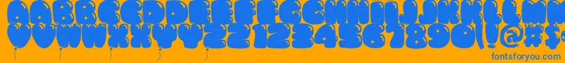 Bumbazo Font – Blue Fonts on Orange Background