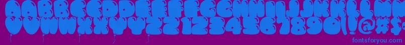 Bumbazo Font – Blue Fonts on Purple Background