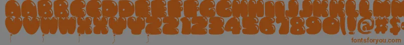 Bumbazo-Schriftart – Braune Schriften auf grauem Hintergrund