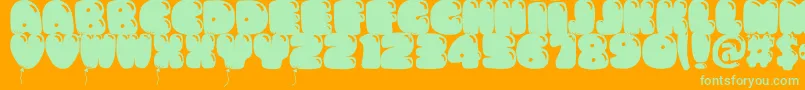 Bumbazo Font – Green Fonts on Orange Background