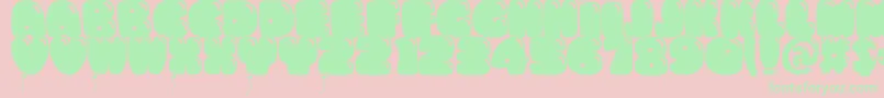 Bumbazo-Schriftart – Grüne Schriften auf rosa Hintergrund