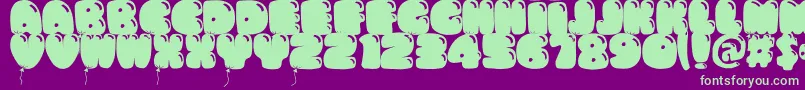Bumbazo Font – Green Fonts on Purple Background