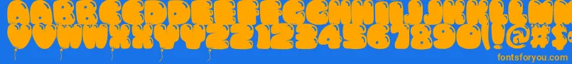 Bumbazo Font – Orange Fonts on Blue Background
