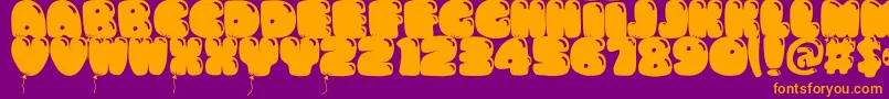 Fonte Bumbazo – fontes laranjas em um fundo violeta