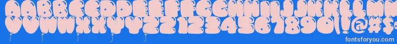 Bumbazo-Schriftart – Rosa Schriften auf blauem Hintergrund