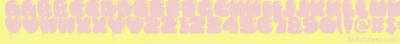Bumbazo-Schriftart – Rosa Schriften auf gelbem Hintergrund
