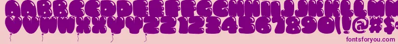Police Bumbazo – polices violettes sur fond rose