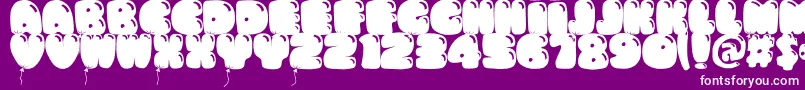 Bumbazo-Schriftart – Weiße Schriften auf violettem Hintergrund