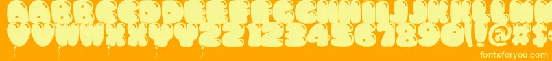 Bumbazo Font – Yellow Fonts on Orange Background