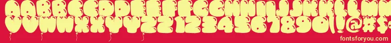 Bumbazo Font – Yellow Fonts on Red Background