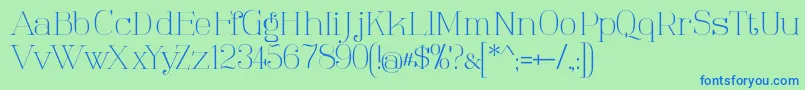 TartlersEnd-fontti – siniset fontit vihreällä taustalla
