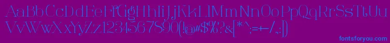 TartlersEnd-fontti – siniset fontit violetilla taustalla