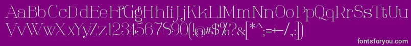TartlersEnd-fontti – vihreät fontit violetilla taustalla