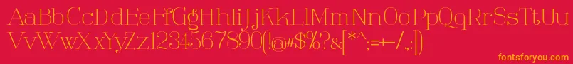TartlersEnd-Schriftart – Orangefarbene Schriften auf rotem Hintergrund