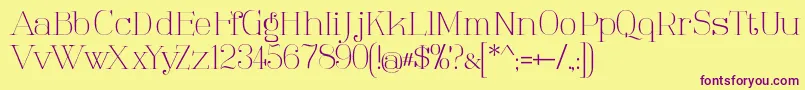TartlersEnd-fontti – violetit fontit keltaisella taustalla