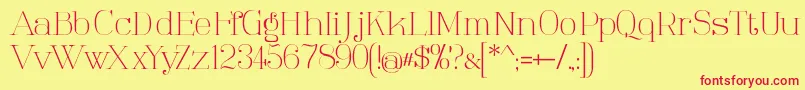 TartlersEnd-fontti – punaiset fontit keltaisella taustalla