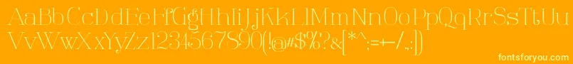 TartlersEnd-Schriftart – Gelbe Schriften auf orangefarbenem Hintergrund