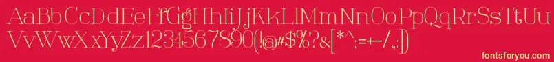 TartlersEnd-fontti – keltaiset fontit punaisella taustalla