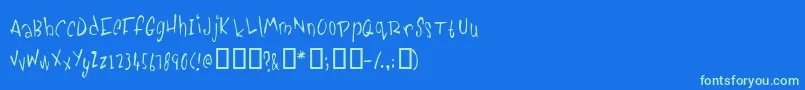 Pickabilly Font – Green Fonts on Blue Background
