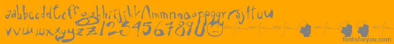 Eli5.0b1-Schriftart – Graue Schriften auf orangefarbenem Hintergrund