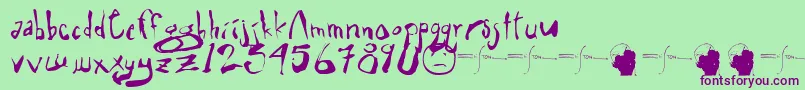 Eli5.0b1 Font – Purple Fonts on Green Background