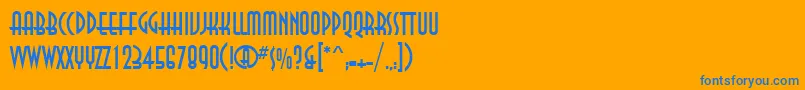 フォントAnnactt – オレンジの背景に青い文字