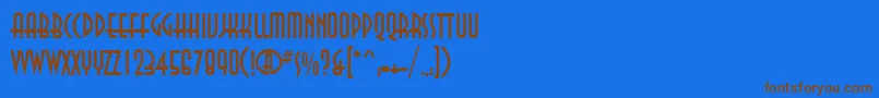 Annactt Font – Brown Fonts on Blue Background