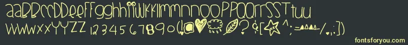 Blackberryblues Font – Yellow Fonts on Black Background