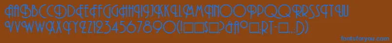 TibetLight Font – Blue Fonts on Brown Background
