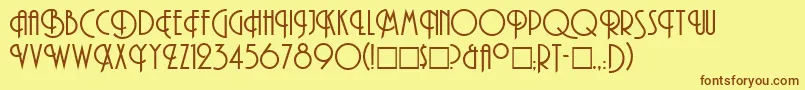 TibetLight Font – Brown Fonts on Yellow Background