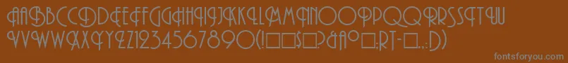 TibetLight-fontti – harmaat kirjasimet ruskealla taustalla