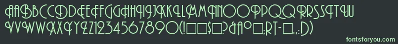 TibetLight Font – Green Fonts on Black Background