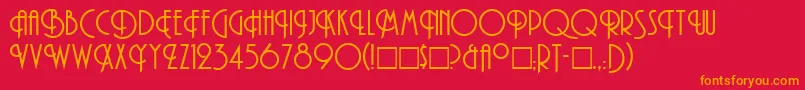 TibetLight Font – Orange Fonts on Red Background