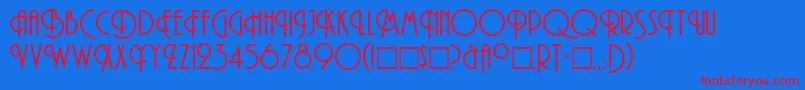 TibetLight Font – Red Fonts on Blue Background