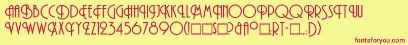 TibetLight Font – Red Fonts on Yellow Background