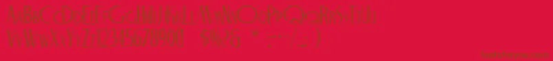 フォントNiteRegular – 赤い背景に茶色の文字