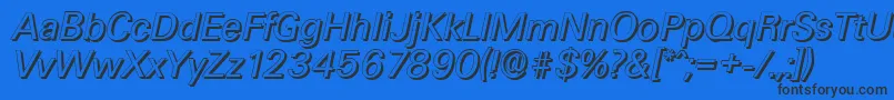 Шрифт UltimateshadowItalic – чёрные шрифты на синем фоне
