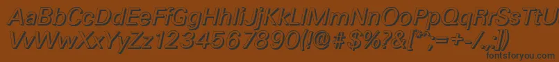 UltimateshadowItalic-fontti – mustat fontit ruskealla taustalla