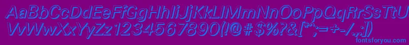 フォントUltimateshadowItalic – 紫色の背景に青い文字