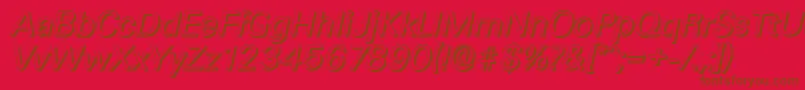 UltimateshadowItalic-fontti – ruskeat fontit punaisella taustalla