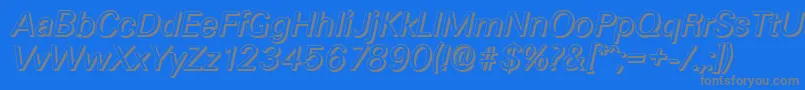 UltimateshadowItalic-Schriftart – Graue Schriften auf blauem Hintergrund