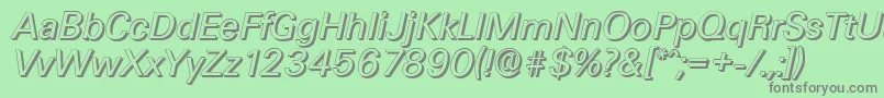 UltimateshadowItalic Font – Gray Fonts on Green Background